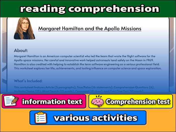 Margaret Hamilton and the Apollo Missions- Reading Comprehension & Activities