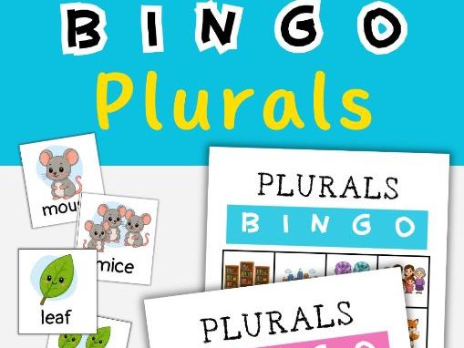 Plural Nouns Bingo Game | Regular & Irregular Plural Nouns Activity | Printable
