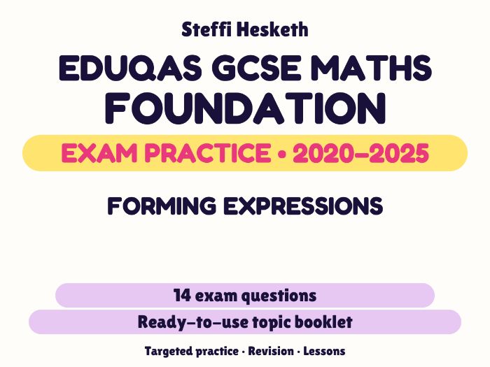 Eduqas GCSE Maths Foundation: Forming expressions Exam Questions | 2020-2025