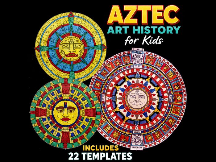 Aztec Art History Lesson for Kids, Ancient Aztec Art & Sun Stone Project