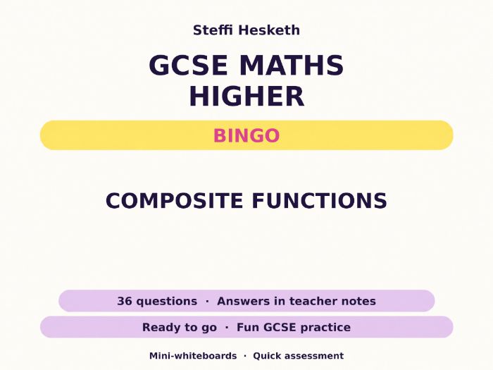 Composite Functions GCSE Maths Higher Bingo