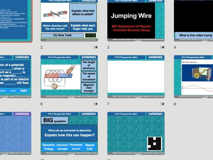 AQA GCSE Physics P15.5 – The Generator Effect | Editable Lessons, Worksheets & Answers + Free AI Mar