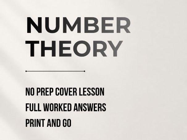 KS5 Further Mathematics Cover Lesson: Fermat’s Little Theorem and Proofs (No Prep)