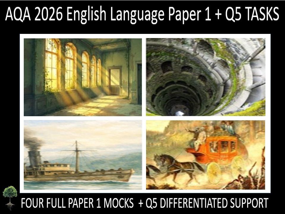 Four AQA 2026 GCSE English Language Paper 1 Mocks | Q5 TASKS