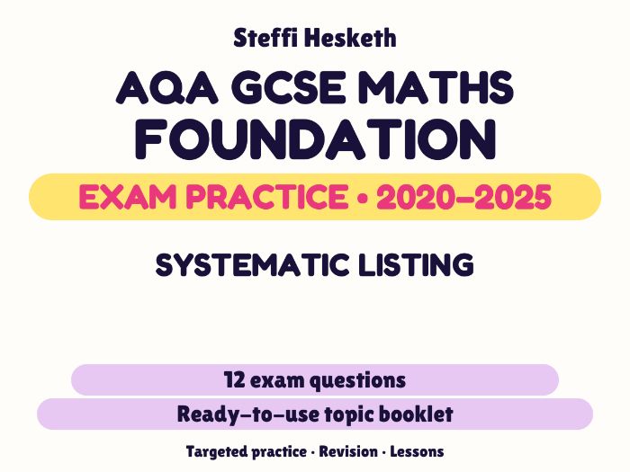 AQA GCSE Maths Foundation: Systematic listing Exam Questions | 2020-2025