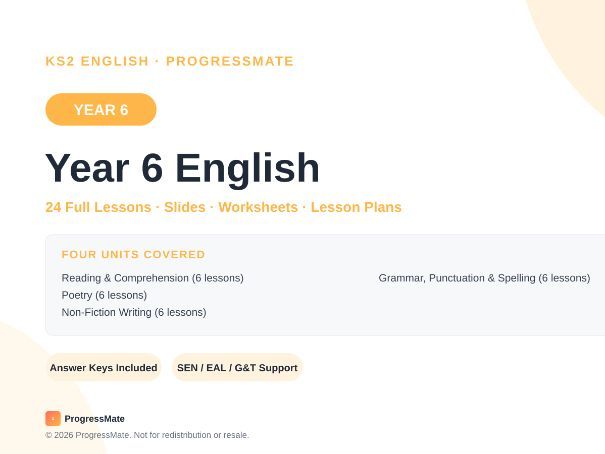 KS2 - Year 6 - English