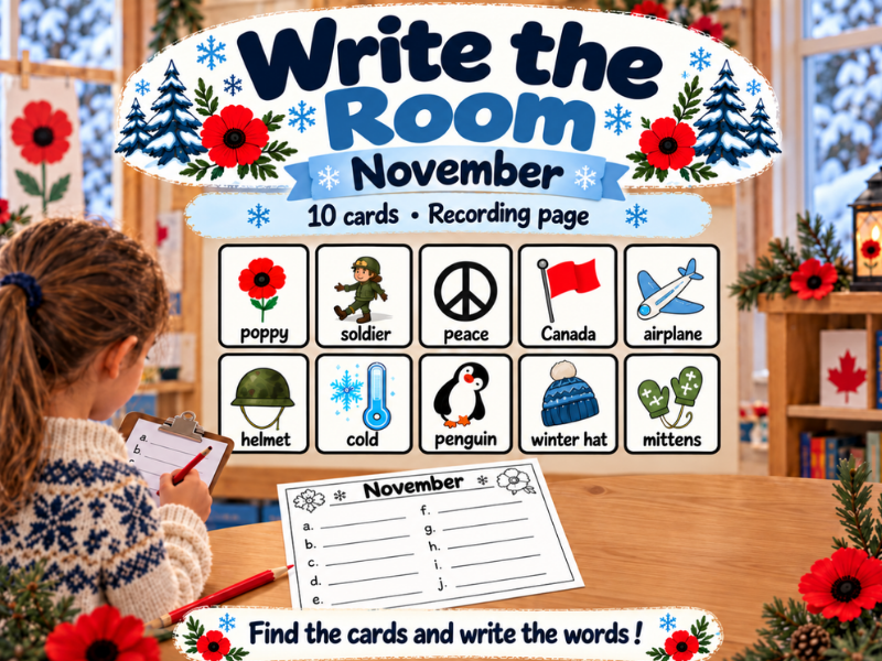 November - Write the Room Literacy Activity