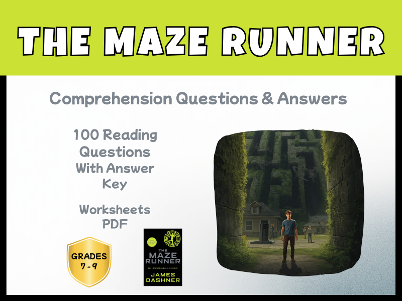 The Maze Runner Novel Study Reading Comprehension PDF | 100 Questions + Answer Key | Year 8–10