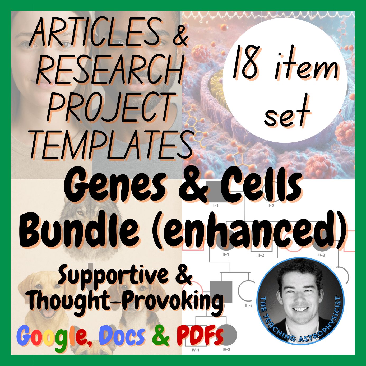 Genes & Cells | 9 Reading Passages + 9 Research Project Templates ENHANCED SET