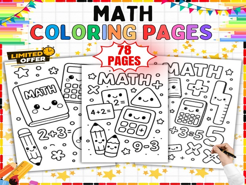 Addition Coloring Pages | 78 Math Coloring Sheets for Kindergarten and 1st Grade