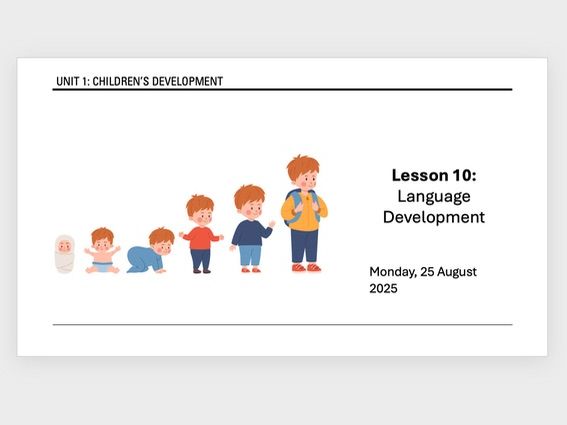 AAQ Early Childhood Development Unit 1 - Language Development D1 D2
