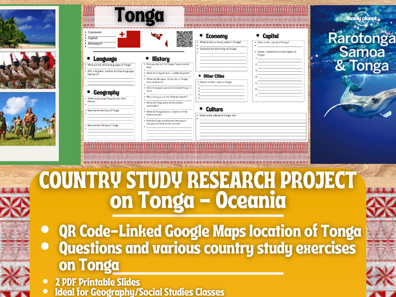 Country Study Research Project - Tonga - Social Studies Report - Oceania