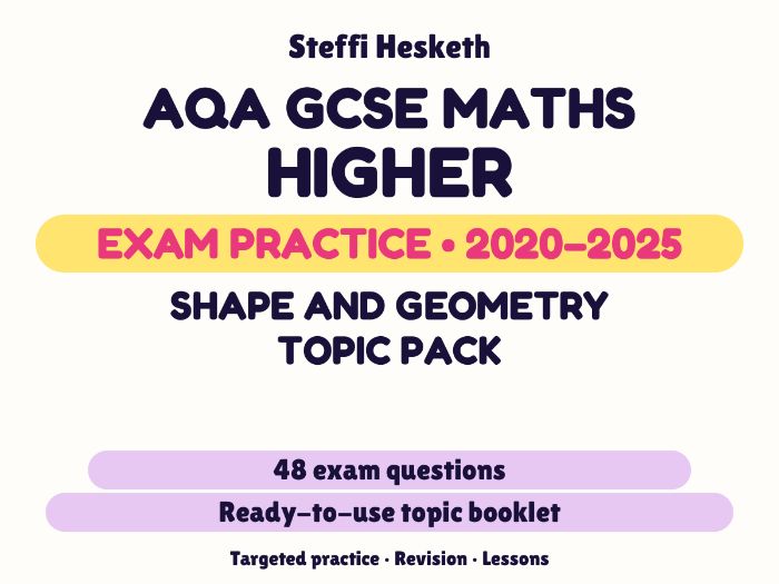 AQA GCSE Maths Higher: Shape and geometry topic pack Exam Questions | 2020-2025