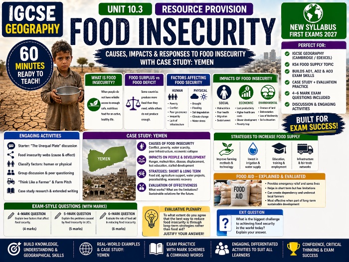 Food Insecurity - IGCSE Geography Resource Provision (First exams 2027)