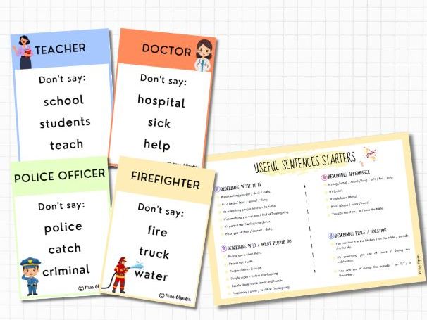 Jobs & Occupations Taboo Game – ESL Speaking Activity | Vocabulary Game | No Prep | KS2