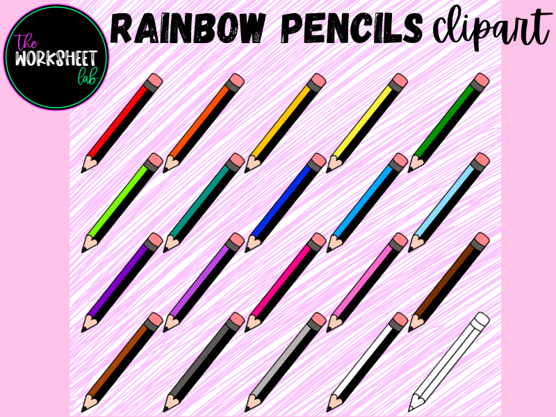 Rainbow Pencils Clipart
