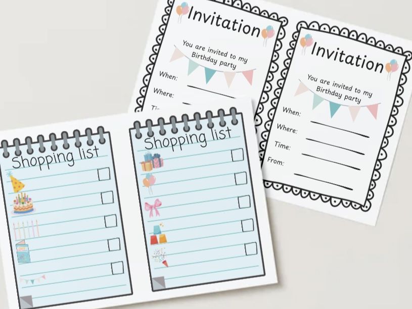 Birthday homecorner writing provocations