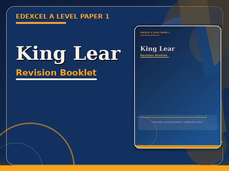 KING LEAR - A LEVEL REVISION BOOKLET