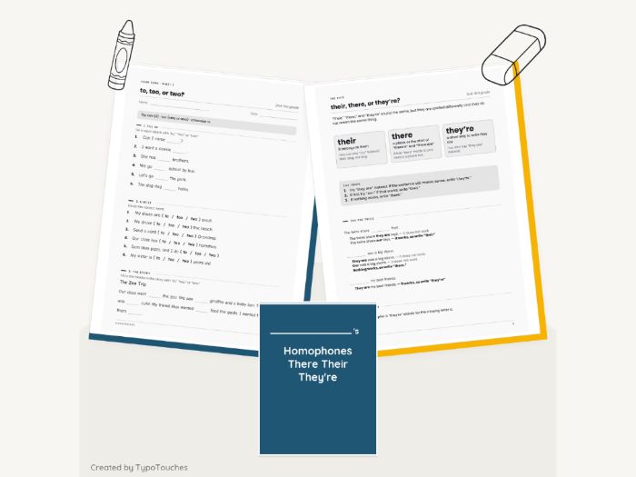 Homophones There Their They're | 10 Sheets