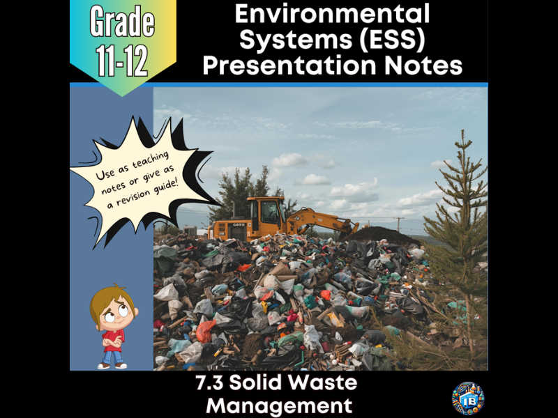 IB DP ESS 7.3 Solid Waste Management - Teaching Notes & PowerPoint 2026