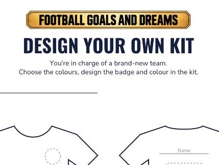 Football Free Printables - Design a football shirt