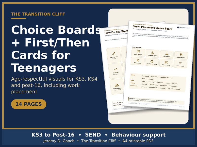 Choice Boards + First/Then Cards for Teenagers: Age-Respectful SEND Visuals
