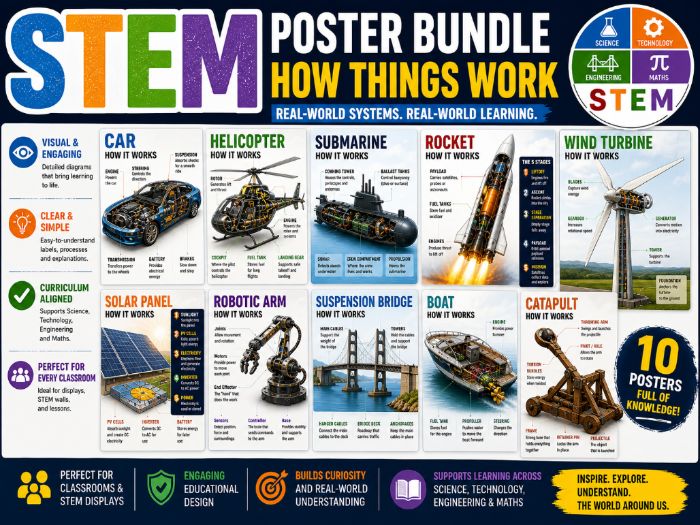 STEM Engineering Posters – Real World Systems Explained