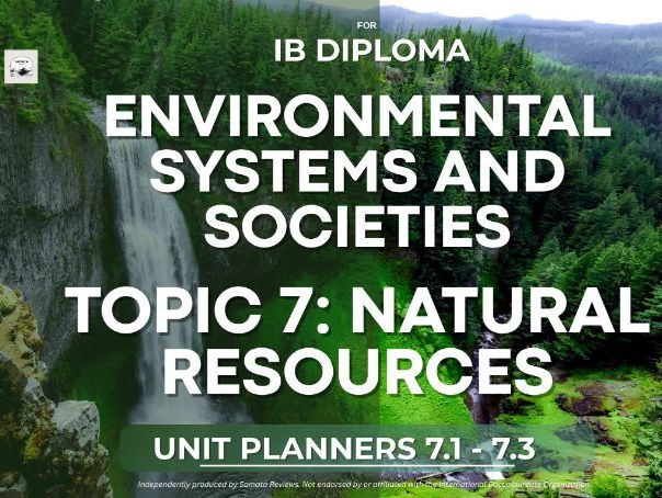 IB ESS Complete Topic 7 Natural Resources Bundle – Unit Planners 7.1 - 7.3