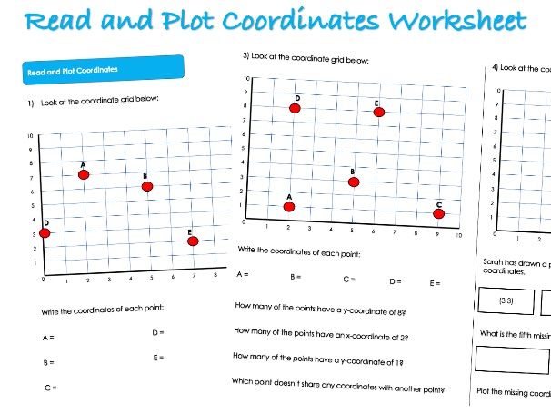Position and Direction Worksheet - Read and Plot Coordinates
