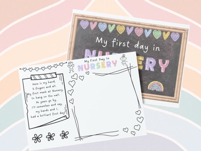 First Day of Nursery- Photo Prop & Handprint Poem