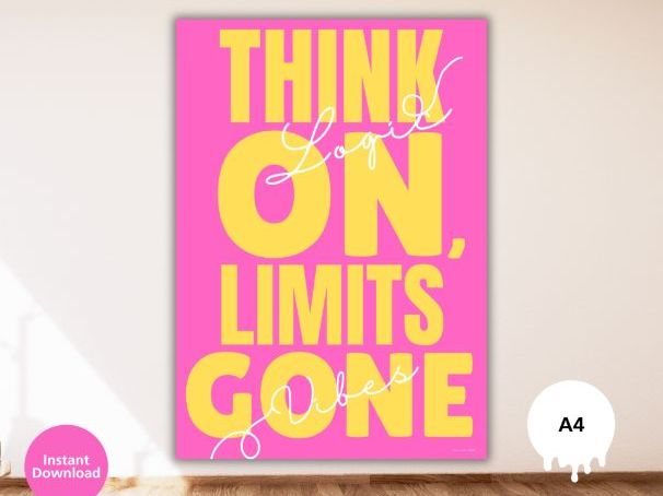 Think On, Limits Gone – Bold Motivational Computing Poster (Free Sample)