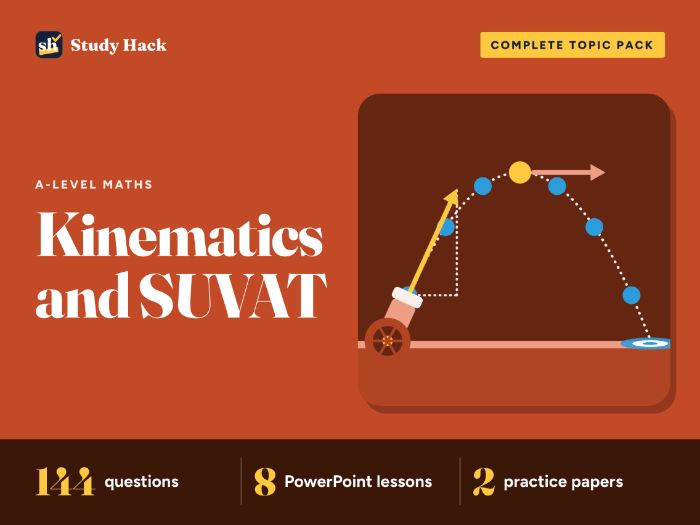 A-level Maths Kinematics and SUVAT Complete Pack
