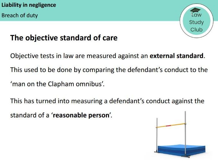 Liability in negligence - Lesson slides (OCR A-level law)