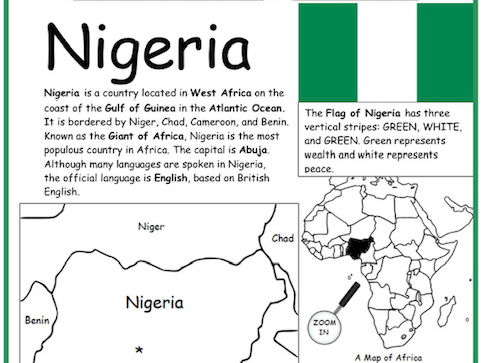 Nigeria Geography Worksheets | Map Skills and Reading Comprehension