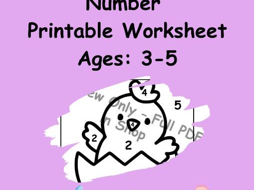Easter Chick Colour by Number Worksheet – Ages 3–5 | Printable Activity