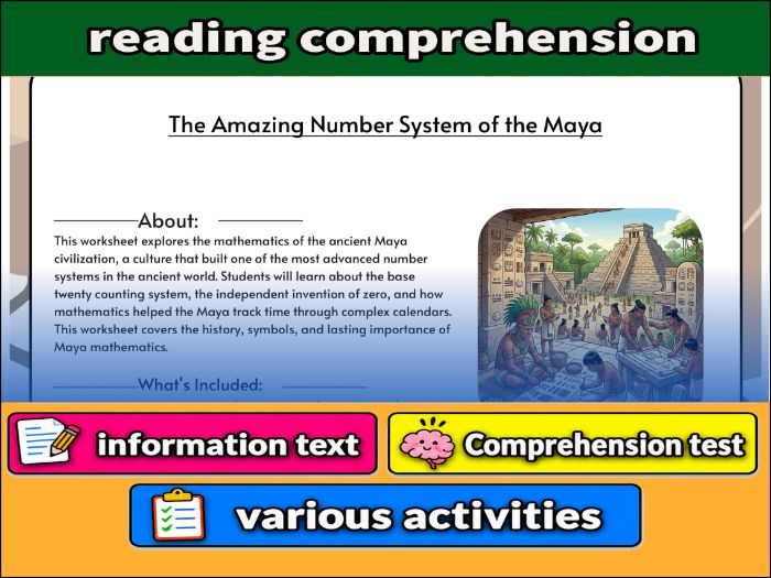 The Amazing Number System of the Maya & Comprehension Test