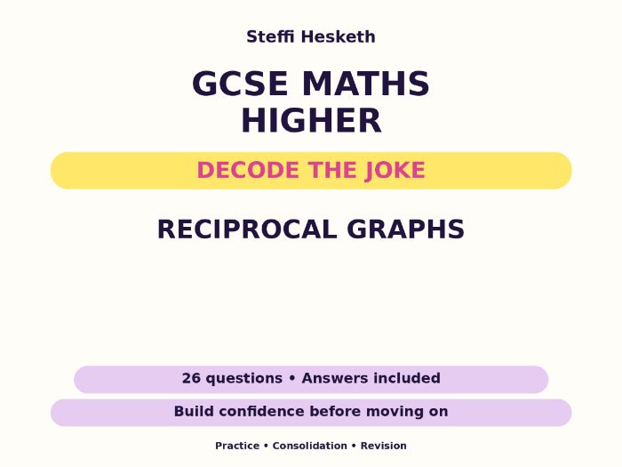 Reciprocal Graphs | GCSE Decode the Joke + Answers