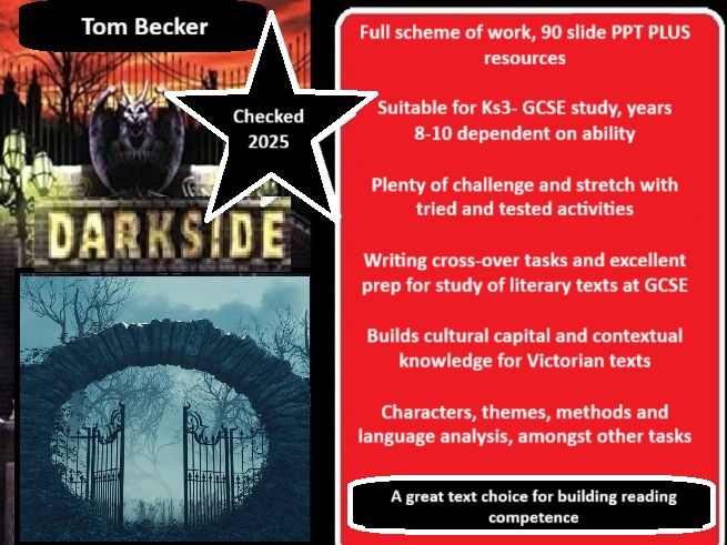 Darkside (Becker) full scheme of work - 90 slide PPT PLUS resources - fiction
