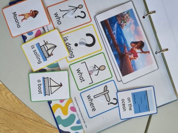 12 disney themed colourful semantics symbols and base boards