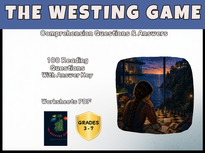 The Westing Game Reading Comprehension | KS2 KS3 Novel Study | Years 4-8 English PDF