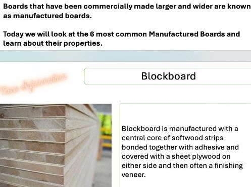 DT IGCSE Manufactured Board