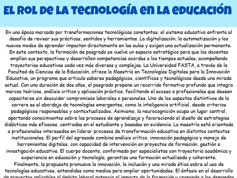 A Level Spanish Unit 2 El rol de la tecnologia en la educacion