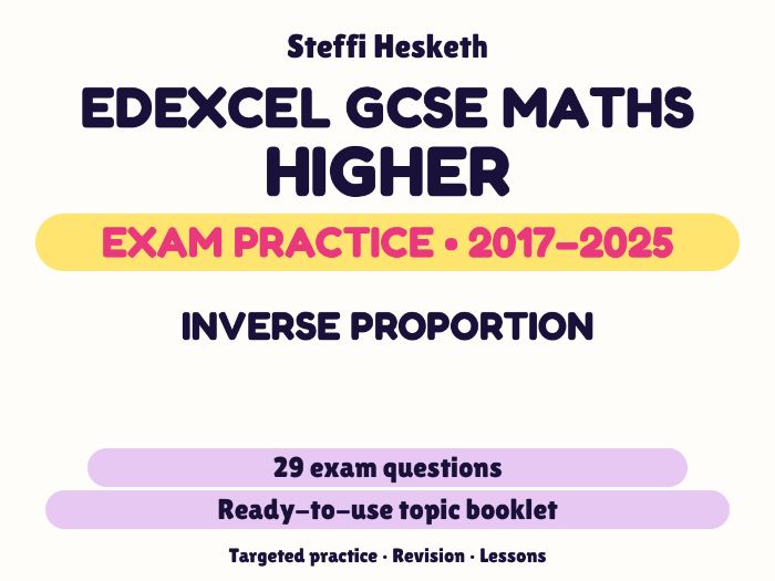 Edexcel GCSE Maths Higher: Inverse proportion Exam Questions | 2017-2025