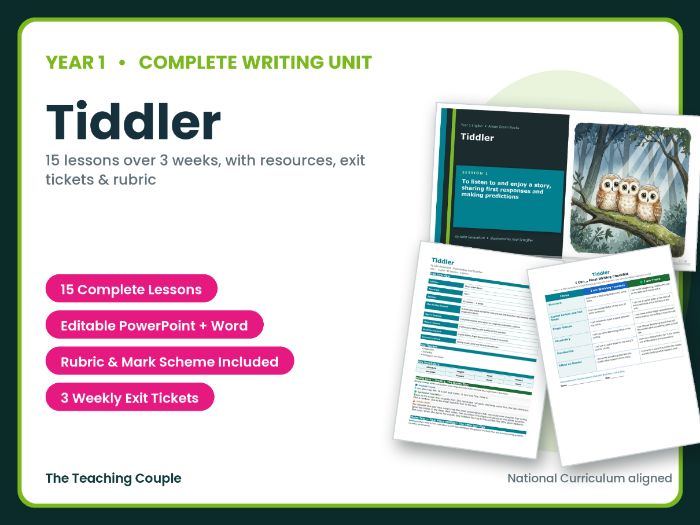 Tiddler | Year 1 English Unit | 15 Complete Lessons + Resources + Marking Scheme