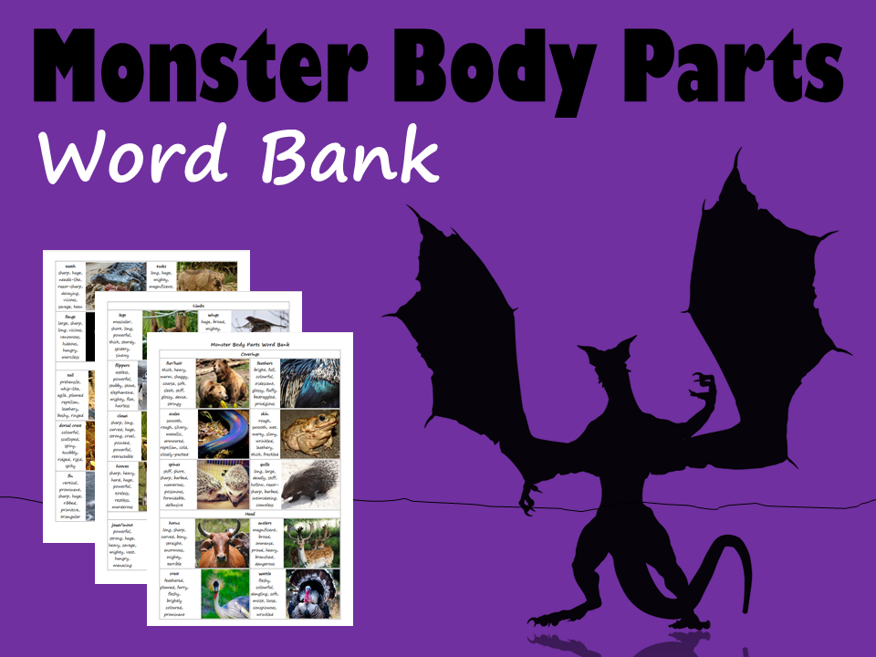 Monster Body Parts Word Bank Teaching Resources