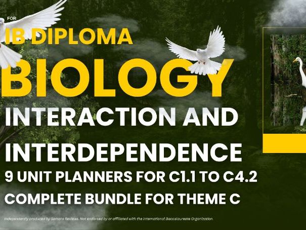 IBDP Biology Complete Theme C Interaction and Interdependence | 9 Unit Planners | SL & HL