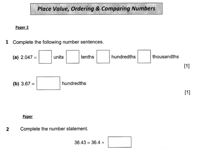 Year 6 Math Cambridge Checkpoint Practice Questions