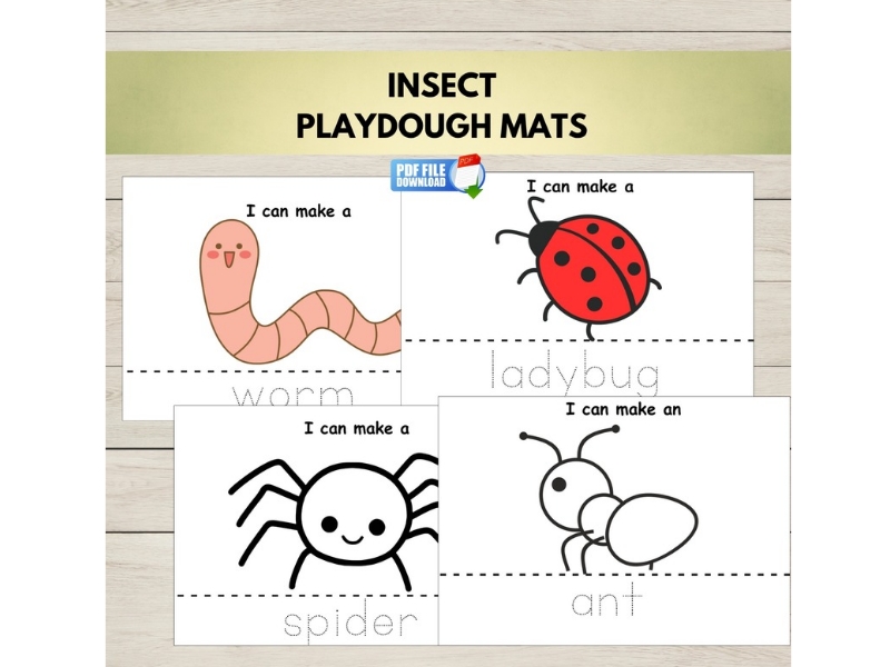 Insect Play Dough Mats | Fine Motor & Sensory Activity
