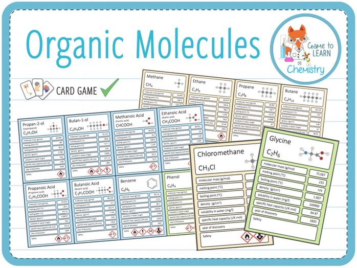 Organic molecules - Card Game (KS4/5) | Teaching Resources