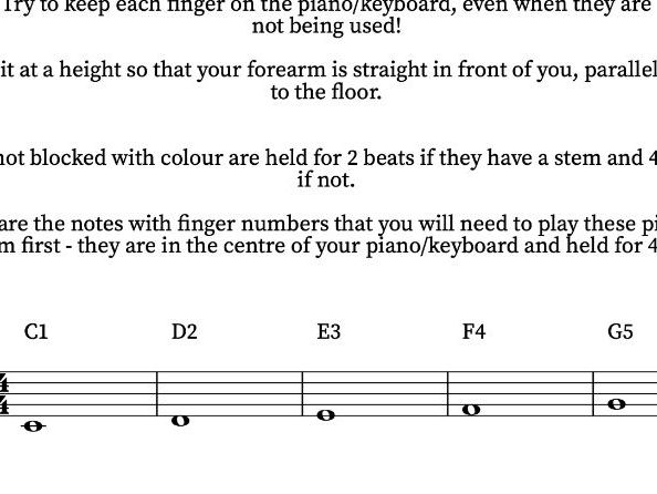 5 keyboard pieces for 5 fingers